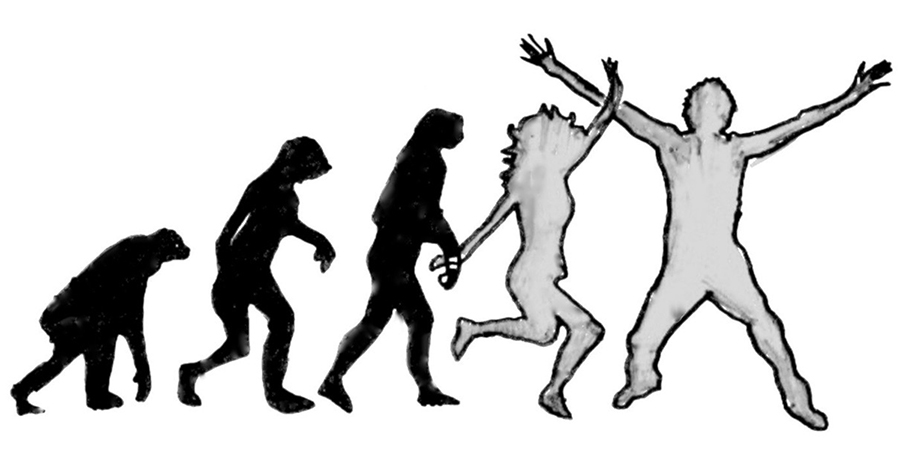 Grafik: vom frühen Menschen zum Tänzer